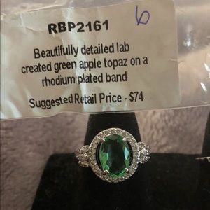 Green Apple Rhodium Ring Bomb 6